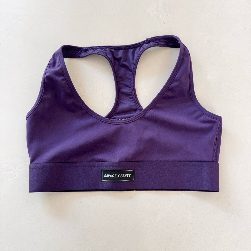 Savage x Fenty Purple Racerback Sports Bra Small